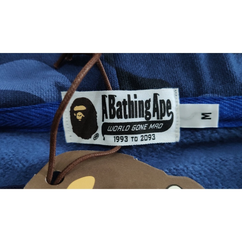 APE BAPE LOGO連帽外套 藍狼 藍迷彩 M號 正品 日本製 COLOR CAMO ZIP HOODIE-規格圖10