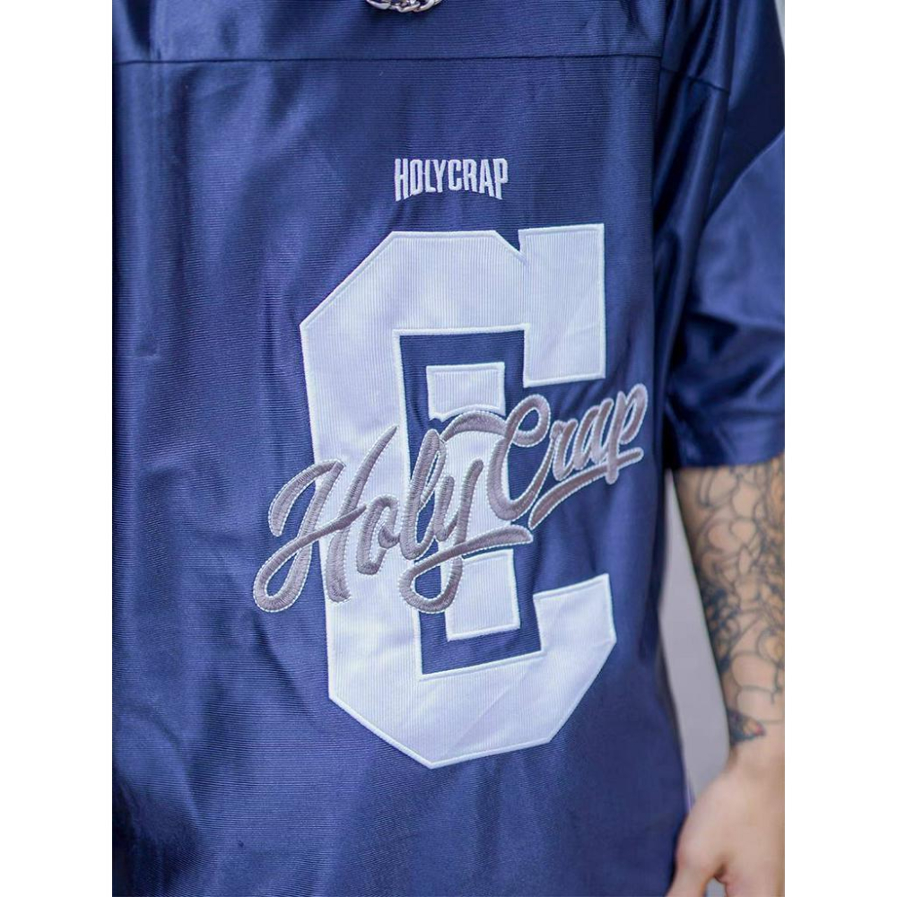 藍色 嘻哈 短袖球衣 西海岸 刺繡 街舞-細節圖8