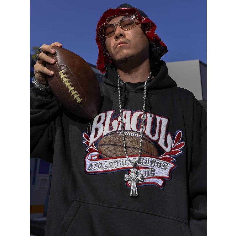 重磅  橄欖球 刺繡 加絨長袖帽T-細節圖2