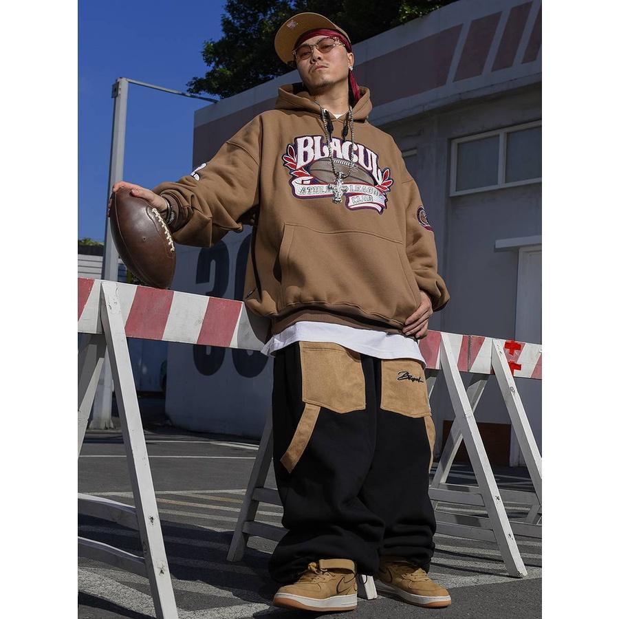 重磅  橄欖球 刺繡 加絨長袖帽T-細節圖3