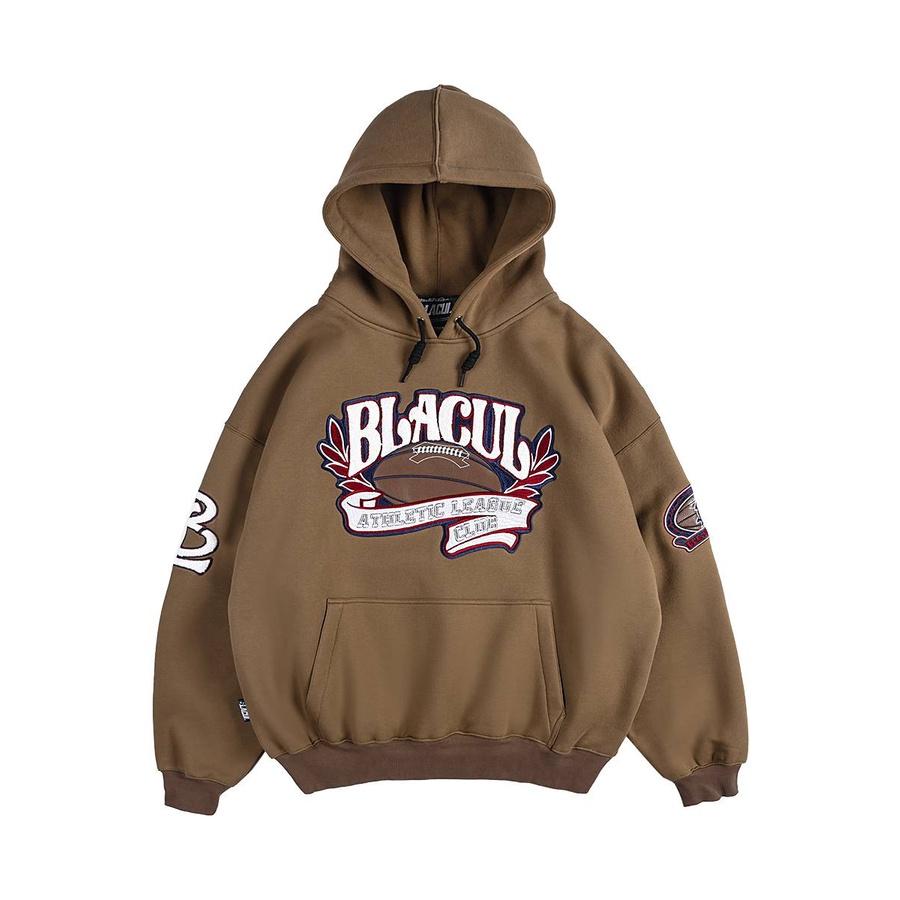 重磅  橄欖球 刺繡 加絨長袖帽T-細節圖4