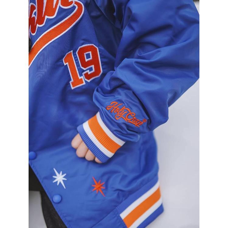 美式刺繡 大碼 情侶棒球外套-細節圖2