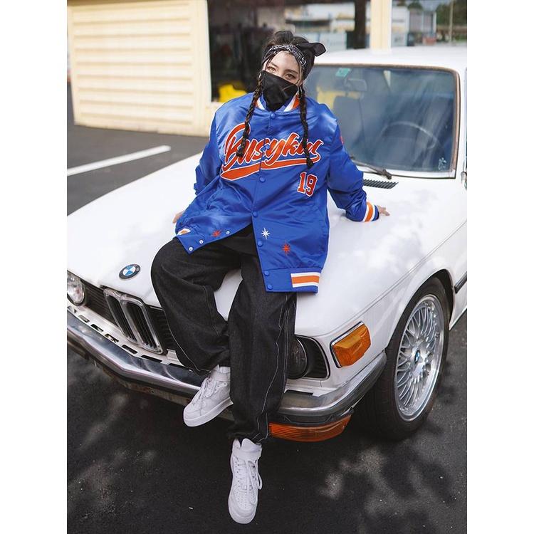 美式刺繡 大碼 情侶棒球外套-細節圖3