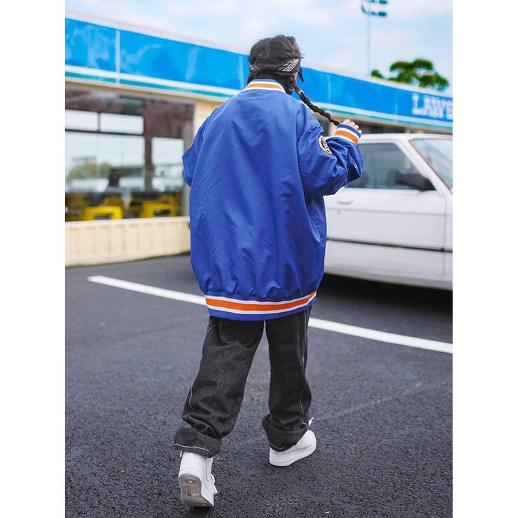 美式刺繡 大碼 情侶棒球外套-細節圖4