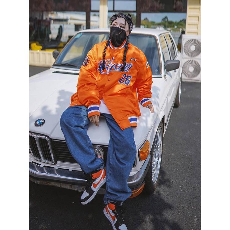 美式刺繡 大碼 情侶棒球外套-細節圖5