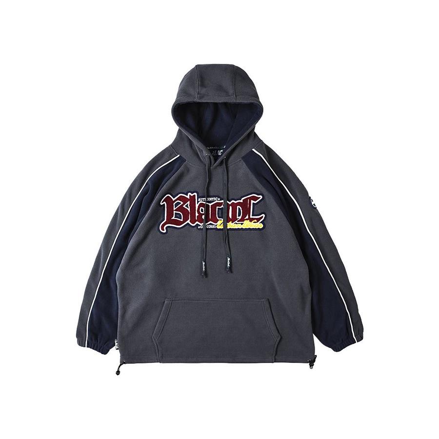 重磅拼接  撞色 刺繡 搖粒絨 長袖帽T-細節圖5