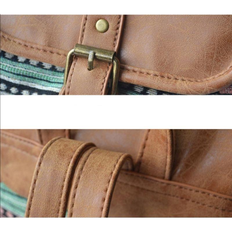 民族風圖騰帆布後背包-細節圖2