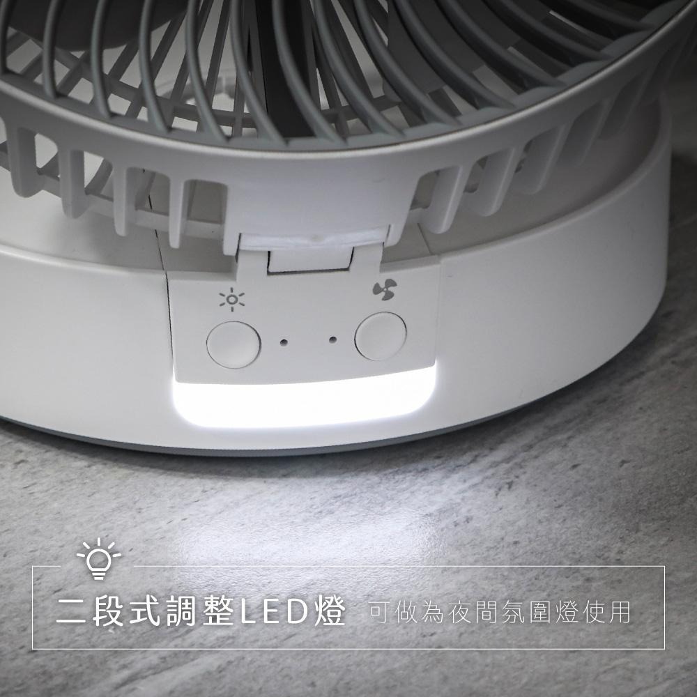 【現貨附發票】KINYO 耐嘉 7吋USB充電式照明折疊桌掛三用電風扇 涼風扇 USB風扇 桌扇 1入 UF-8625-細節圖8