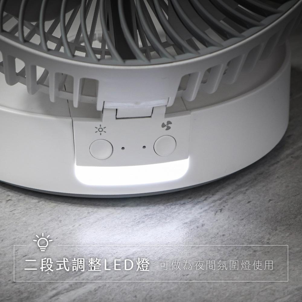 【現貨附發票】KINYO 耐嘉 7吋USB充電式照明折疊桌掛三用電風扇 涼風扇 USB風扇 桌扇 1入 UF-8625-細節圖8