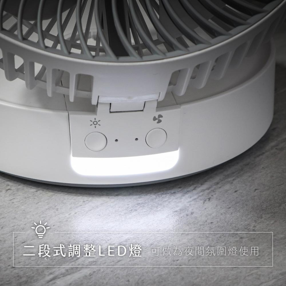 【現貨附發票】KINYO 耐嘉 7吋USB充電式照明折疊桌掛三用電風扇 涼風扇 USB風扇 桌扇 1入 UF-8625-細節圖8