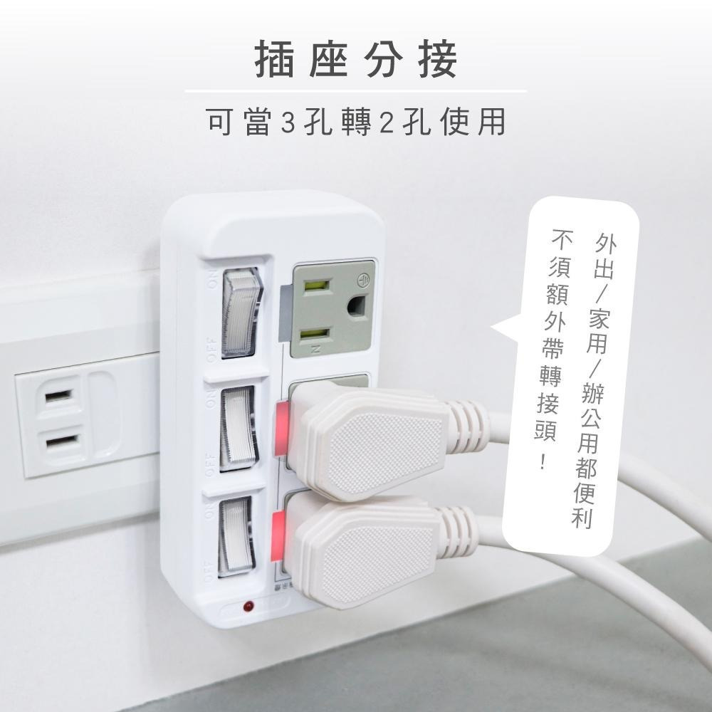 【現貨附發票】KINYO 耐嘉 3P高溫斷電3開3插分接器 插座 1入 GI-333-細節圖6