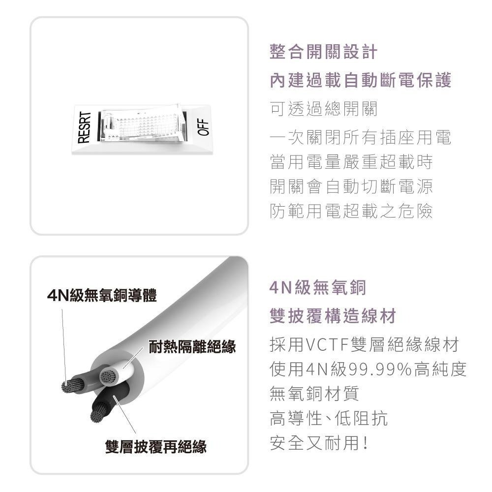 【現貨附發票】KINYO 耐嘉 3P+2P防雷1開8插延長線 NSD-3186 NSD-3189 NSD-31812-細節圖7