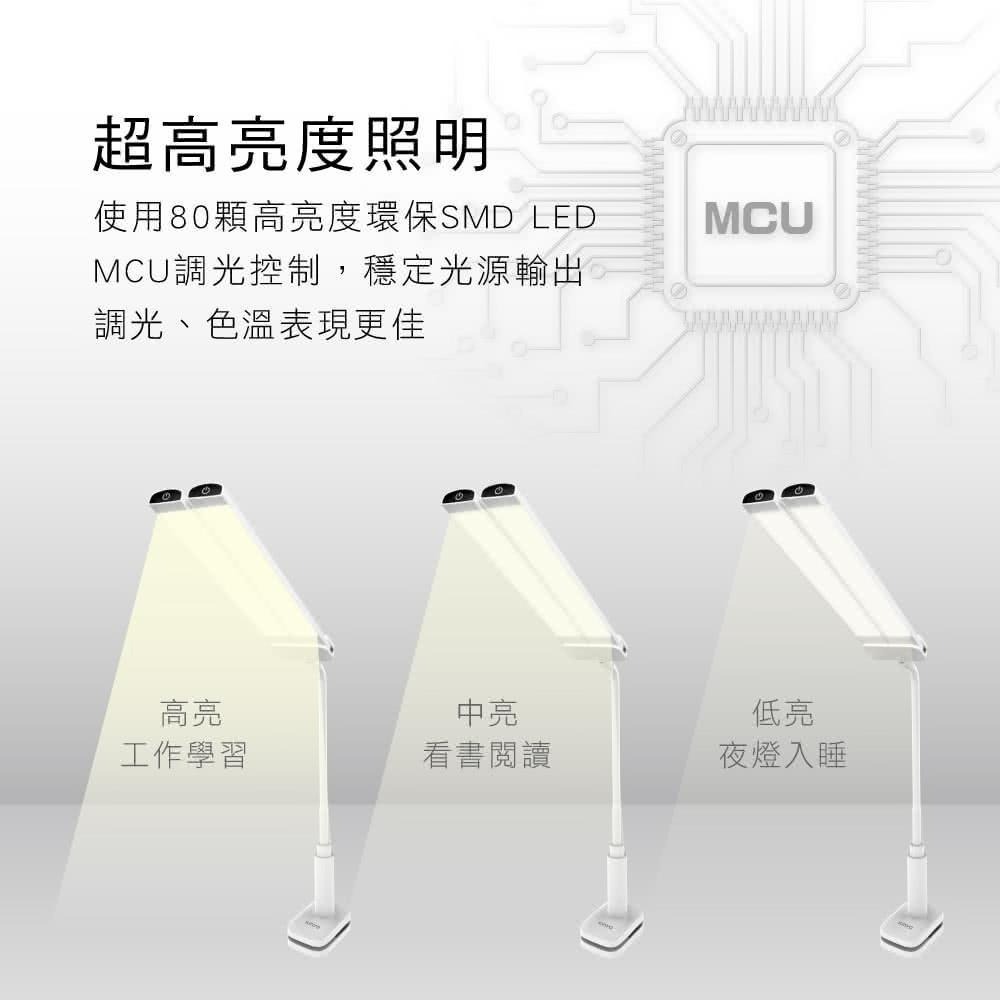 【現貨附發票】KINYO 耐嘉 觸控親子共讀LED夾燈 LED檯燈 照明燈 露營燈 1入 PLED-4195-細節圖5