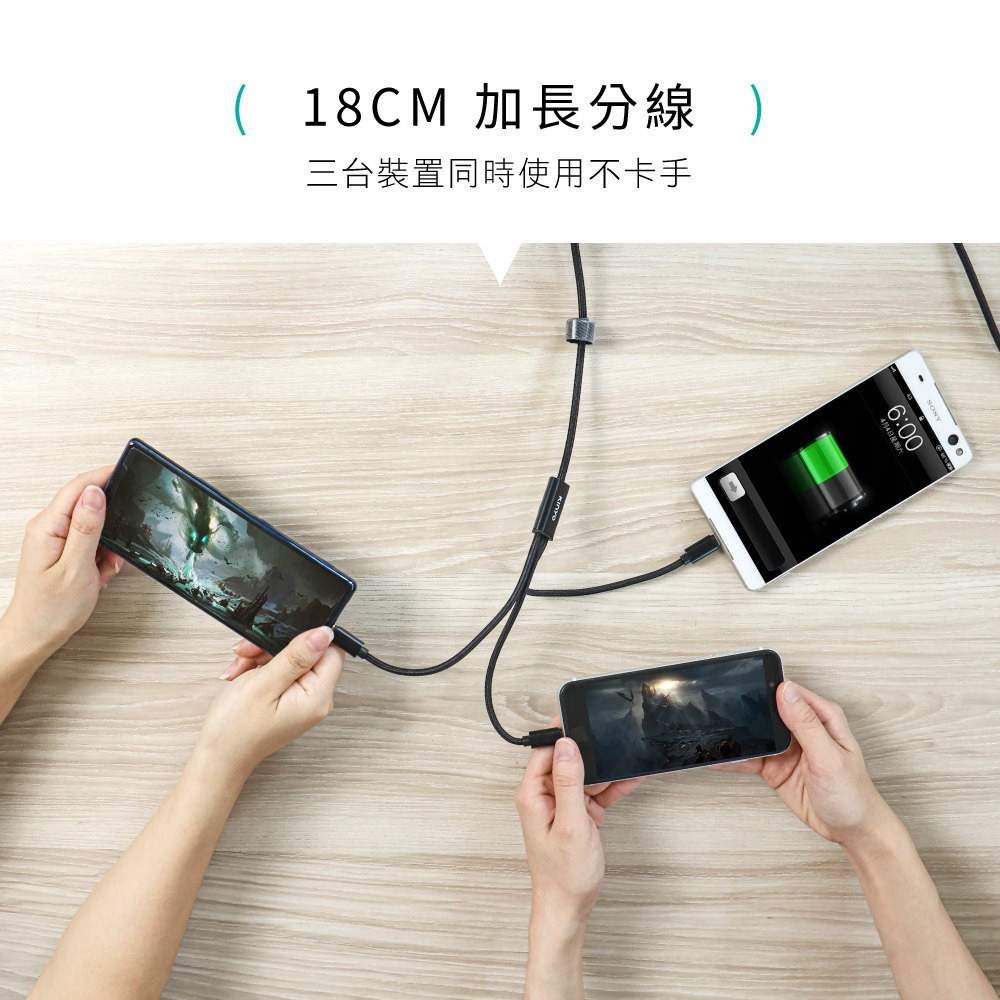 【現貨附發票】KINYO 耐嘉 三合一極速3A快速充電線 1.2m /條 USB-D02-細節圖5