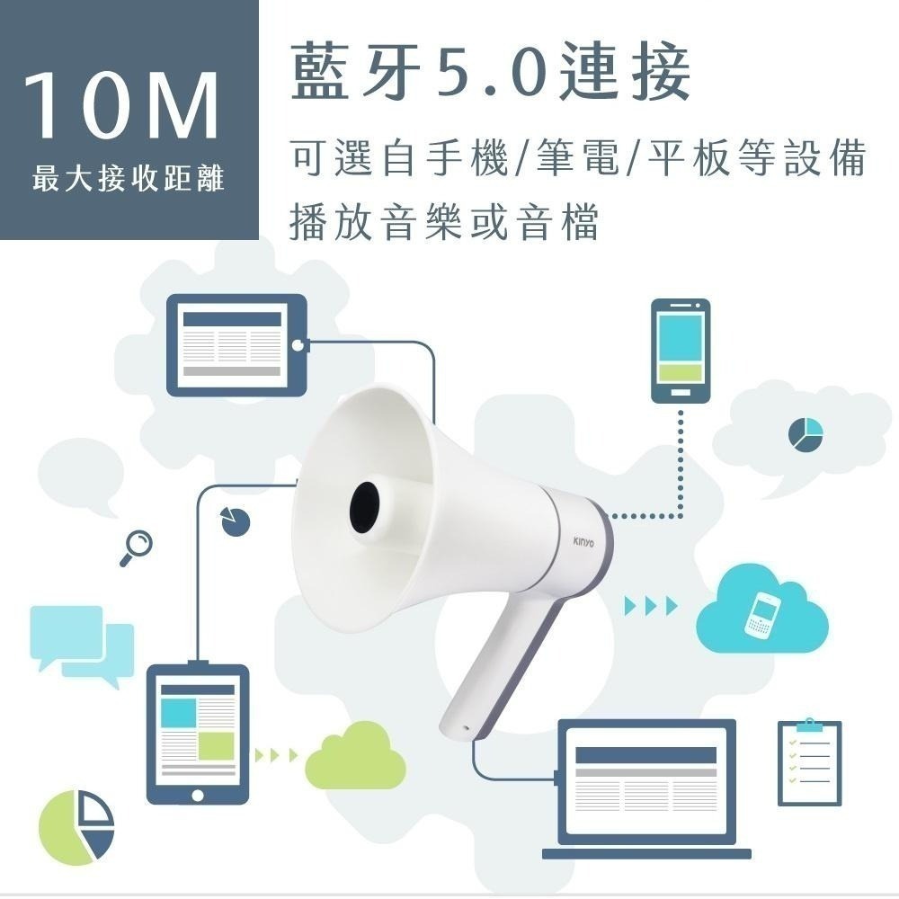 【現貨附發票】KINYO 耐嘉 手持輕巧多用途大聲公 喊話器 藍牙多功能擴音器 1入 KYM-920-細節圖5