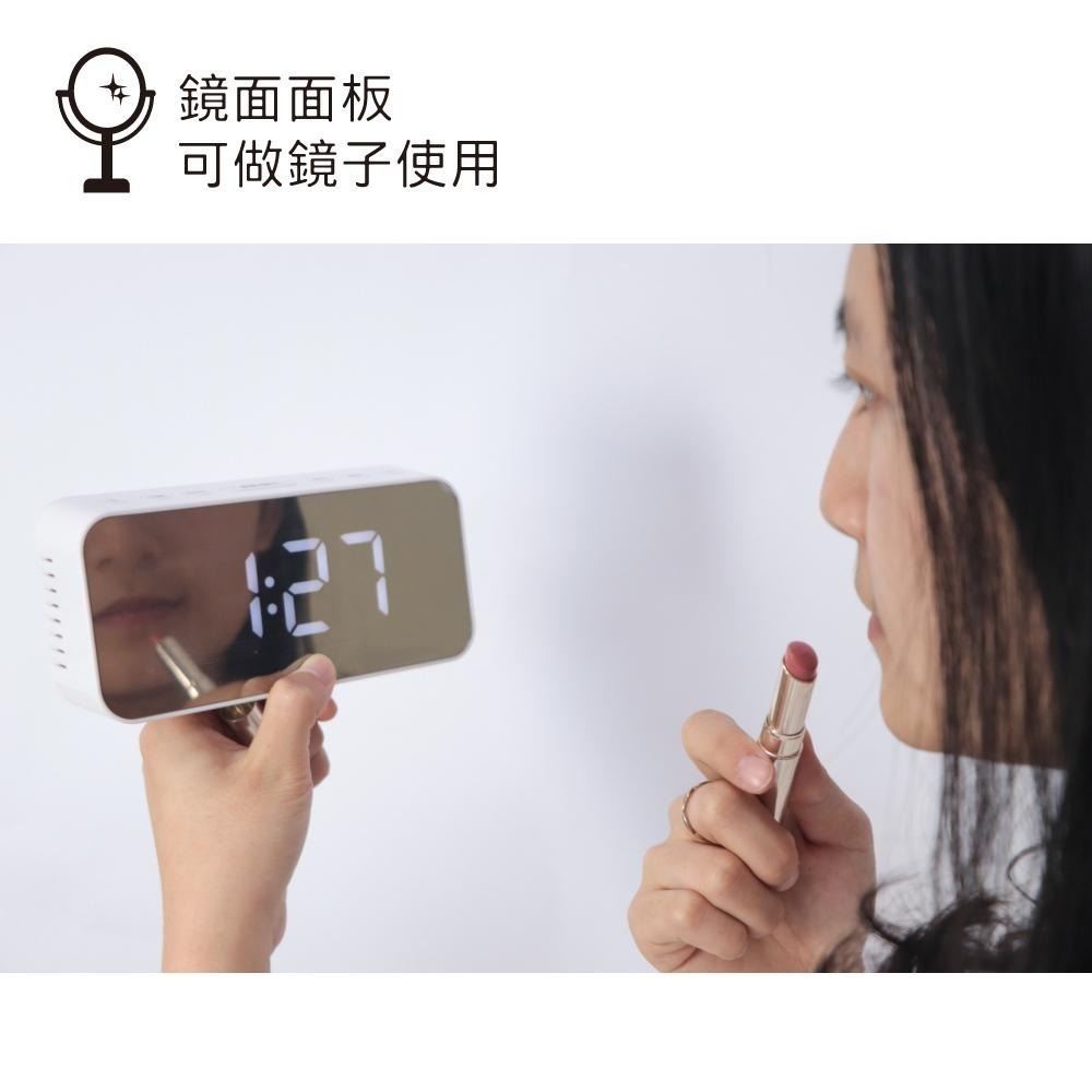 【現貨附發票】KINYO 耐嘉 多功能時尚鏡面電子鐘 鬧鐘 1入 TD-393-細節圖4