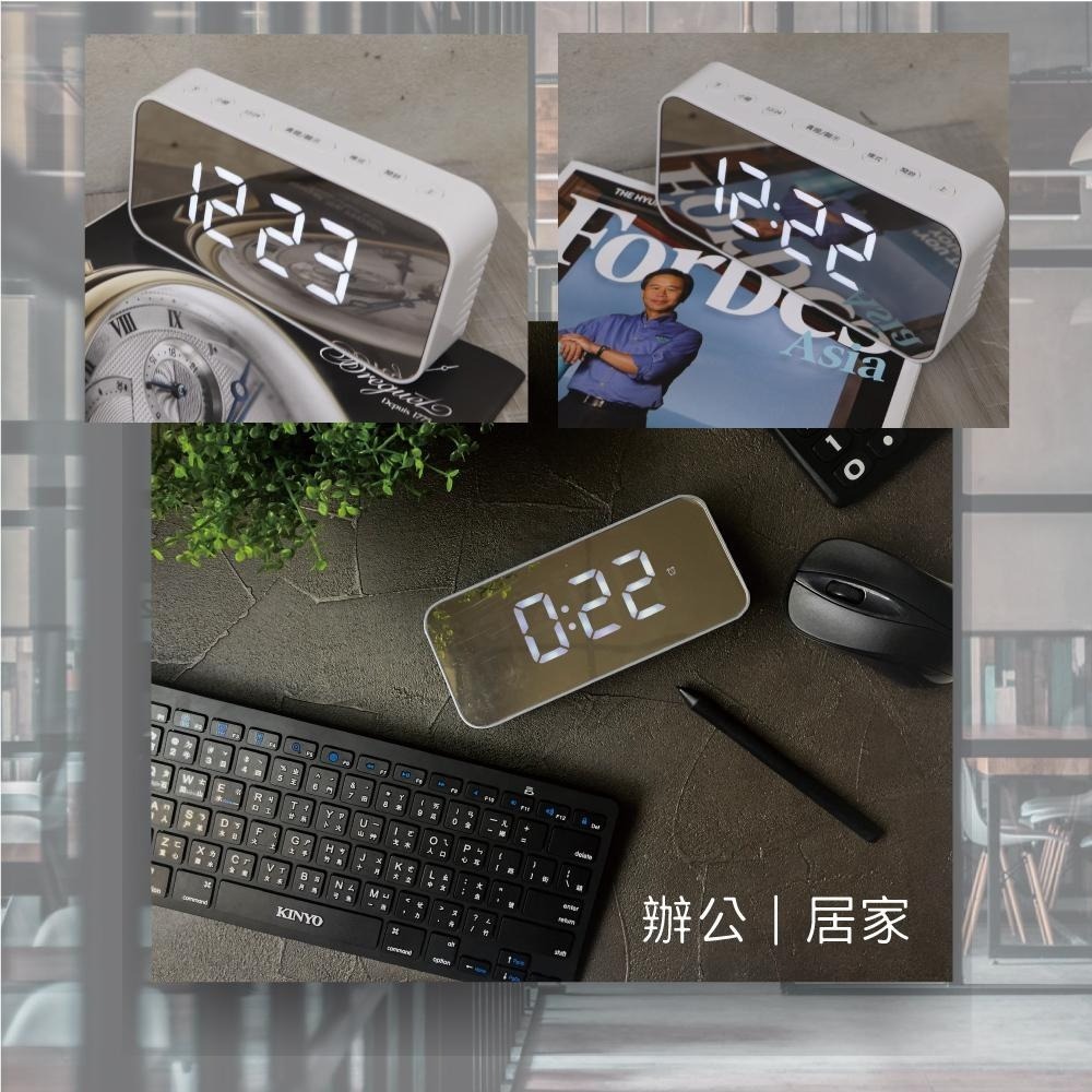 【現貨附發票】KINYO 耐嘉 多功能時尚鏡面電子鐘 鬧鐘 1入 TD-393-細節圖5