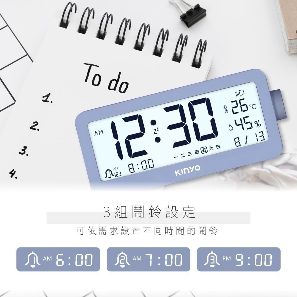 【現貨附發票】KINYO 耐嘉 文青極簡旋鈕式電子鐘 溫濕度計時鐘鬧鐘 1入 TD-539-細節圖6