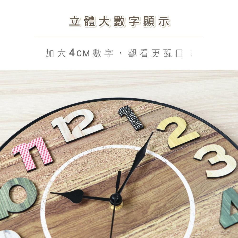 【現貨附發票】KINYO 耐嘉 12吋鄉村風質樸經典靜音掛鐘 時鐘 1入 CL-215-細節圖3