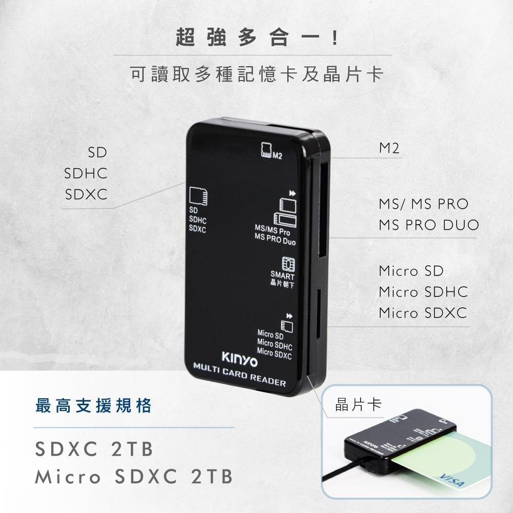 【現貨附發票】KINYO 耐嘉 多合一晶片讀卡機 1入 KCR-6252-細節圖2