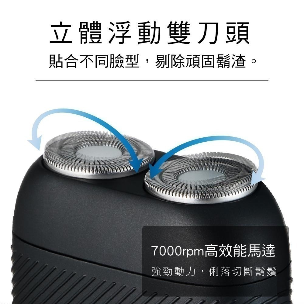 【現貨附發票】KINYO 耐嘉 隨行率性雙刀頭刮鬍刀 電鬍刀 1入 KS-511-細節圖2