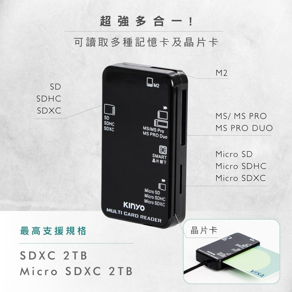 【現貨附發票】KINYO 耐嘉 多合一晶片讀卡機 1入 KCR-6250-細節圖2