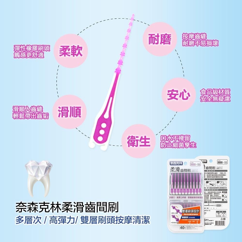 【現貨附發票】奈森克林 柔滑齒間刷 牙間刷 40支 /卡-細節圖4