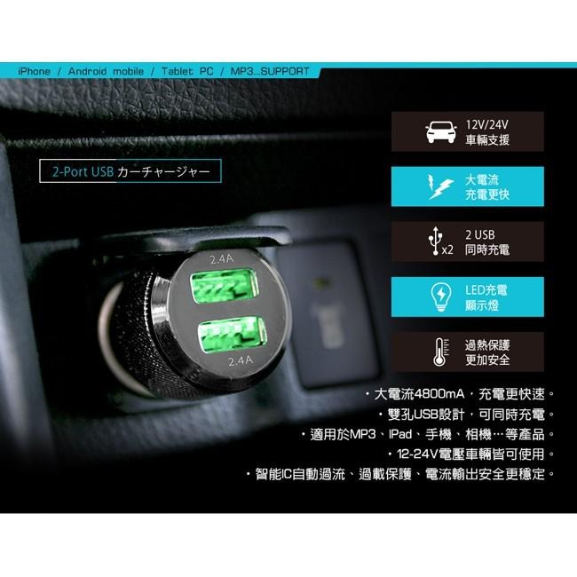 【現貨附發票】KINYO 耐嘉 大電流車用2USB充電器 1入 CU-55-細節圖2