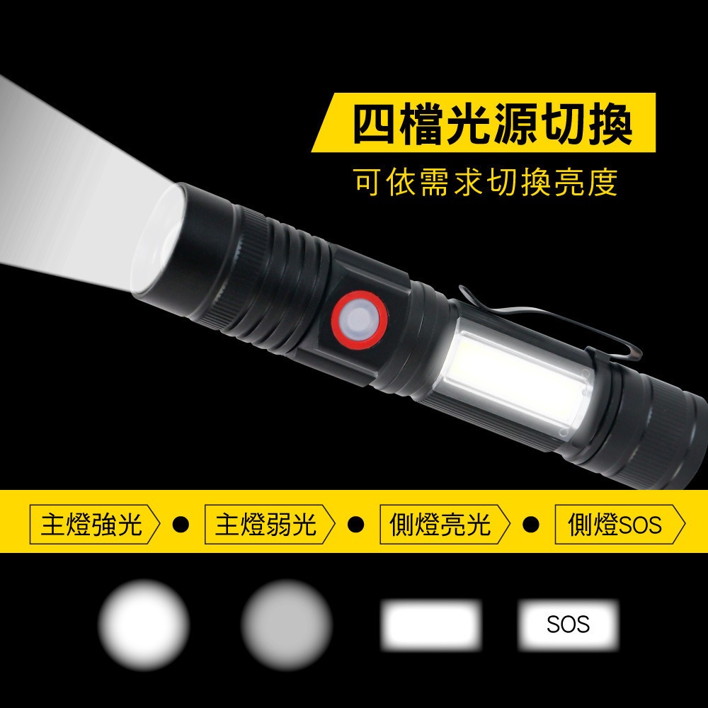 【現貨附發票】KINYO 耐嘉 外接式充電T6 LED多功能變焦手電筒 照明燈 露營燈 LED手電筒1入 LED-645-細節圖3