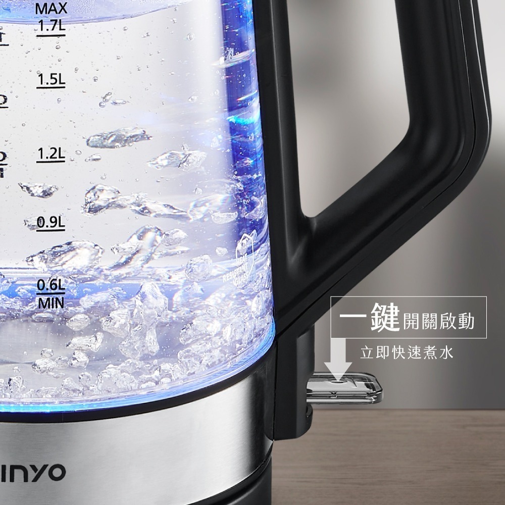 【現貨附發票】KINYO 耐嘉 2L玻璃快煮壺 1入 ITHP-170-細節圖7