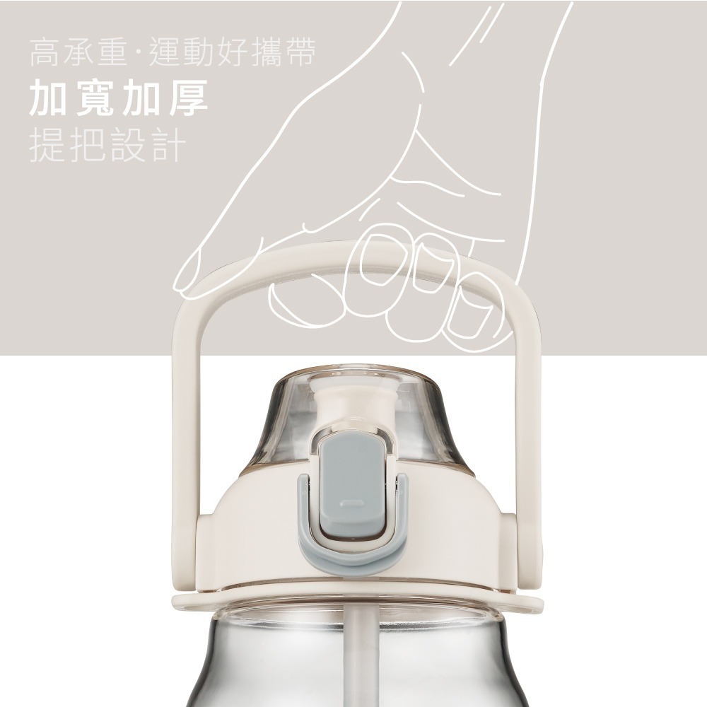 【現貨附發票】KINYO 耐嘉 1.6L大容量運動吸管水壺 冷水壺 冷水瓶 1入 可提 可背 可拆吸管 KIM-2215-細節圖3