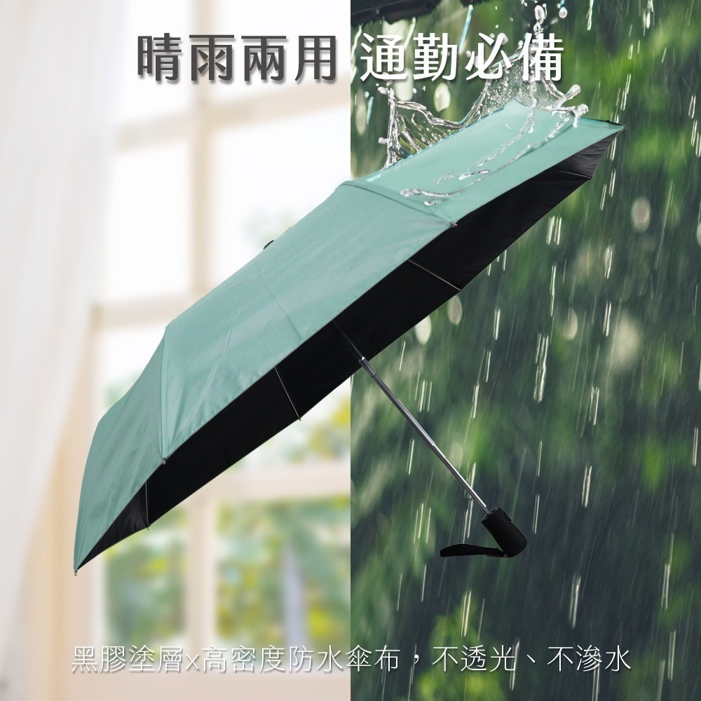 【現貨附發票】KINYO 耐嘉 21吋鋁合金羽毛黑膠自動開收晴雨傘 1入 KU-9083-細節圖2