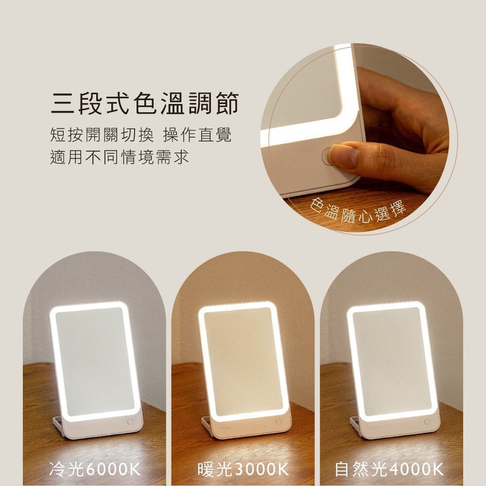 【現貨附發票】KINYO 耐嘉 LED直立/壁掛兩用化妝鏡 1入 BM-083-細節圖4