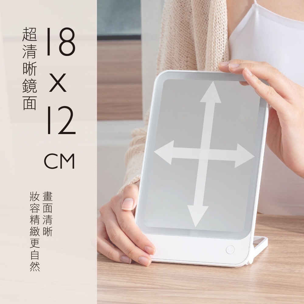 【現貨附發票】KINYO 耐嘉 LED直立/壁掛兩用化妝鏡 1入 BM-083-細節圖3