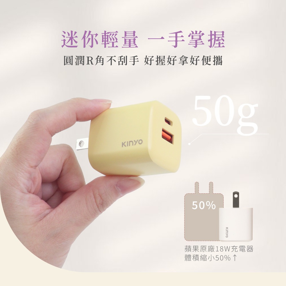 【現貨附發票】KINYO 耐嘉 氮化鎵雙孔PD充電器35W USB+Type-C USB充電器 1入 PDCB-135-細節圖5