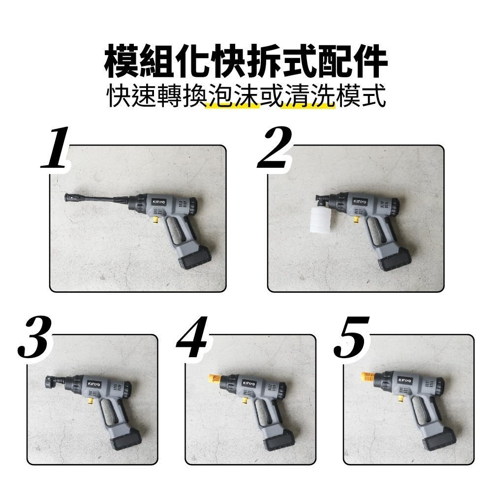 【現貨附發票】KINYO 耐嘉 無線高壓清洗機 高壓水槍 高壓洗車機 1入 HPC-63-細節圖6