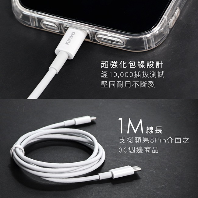 【現貨附發票】KINYO 耐嘉 Apple蘋果 PD快速充電傳輸線 1m /條 USB-NAC01-細節圖5