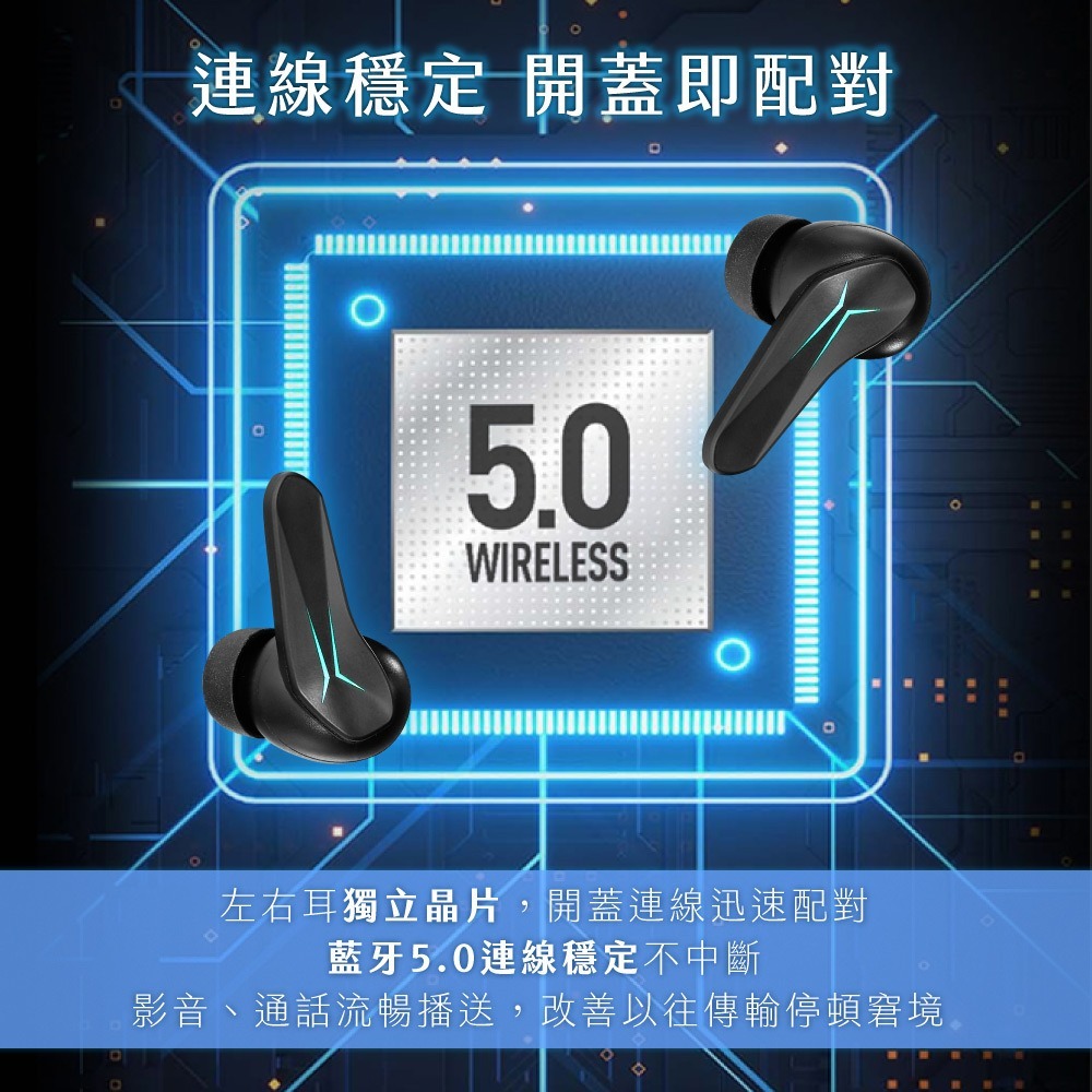 【現貨附發票】KINYO 耐嘉 炫光電競無線藍牙耳機麥克風 藍牙耳機 藍芽耳機 1組 BTE-3905-細節圖6