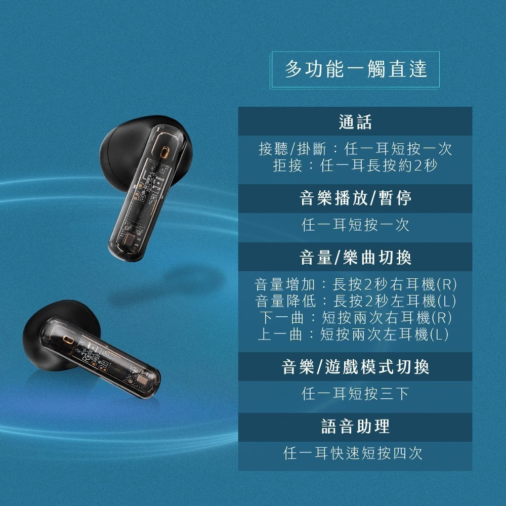 【現貨附發票】KINYO 耐嘉 炫光電競無線藍牙耳機麥克風 藍牙耳機 藍牙耳麥 電競耳麥 1組 BTE-3909-細節圖10