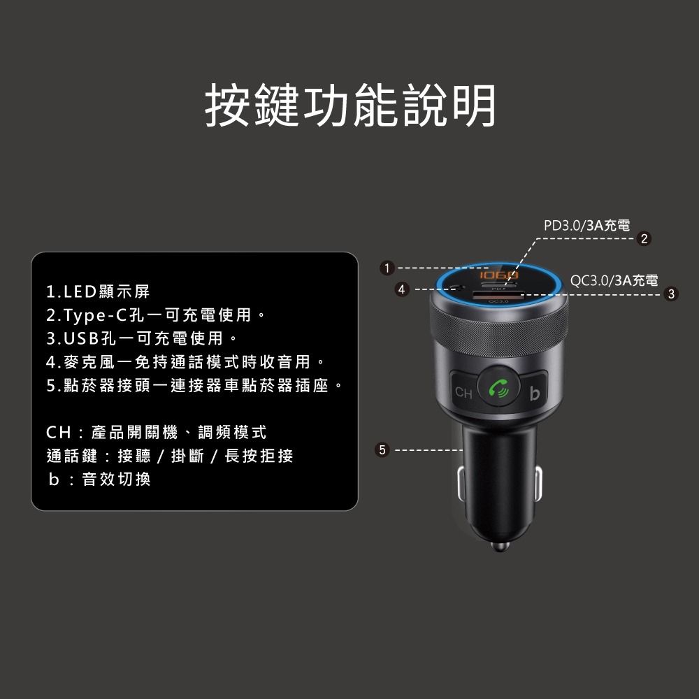 【現貨附發票】KINYO 耐嘉 車用無線藍牙轉換器 車用音響轉換器 藍牙免持通話 車用USB充電器1入 ADB-8960-細節圖8