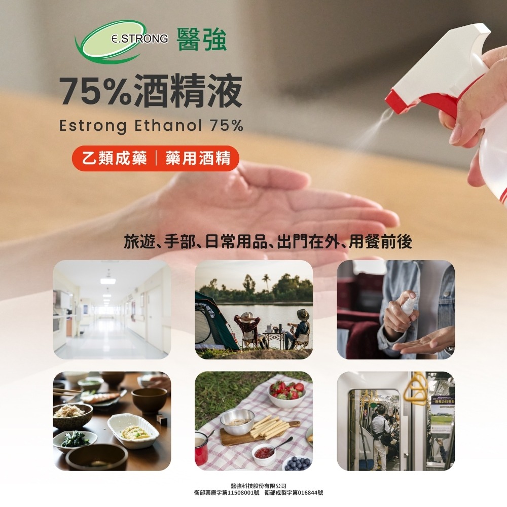 省荷包市集【醫強】75%酒精  藥用酒精 1L方瓶 壓頭酒精 醫用酒精-細節圖7