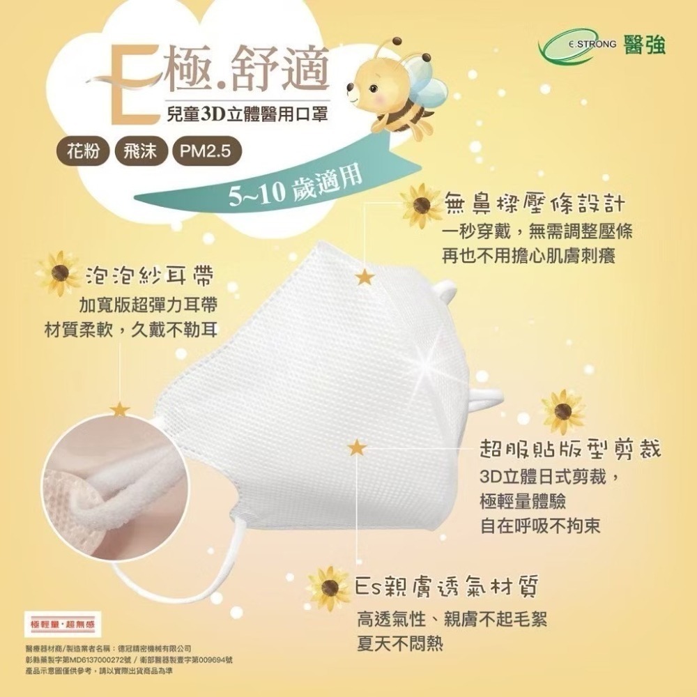 【7-ELEVEN門市團購】3盒組免運【醫強】3D立體醫用口罩 成人 / 兒童醫用口 夏日透氣款 極舒適系列 美顏V臉-細節圖8
