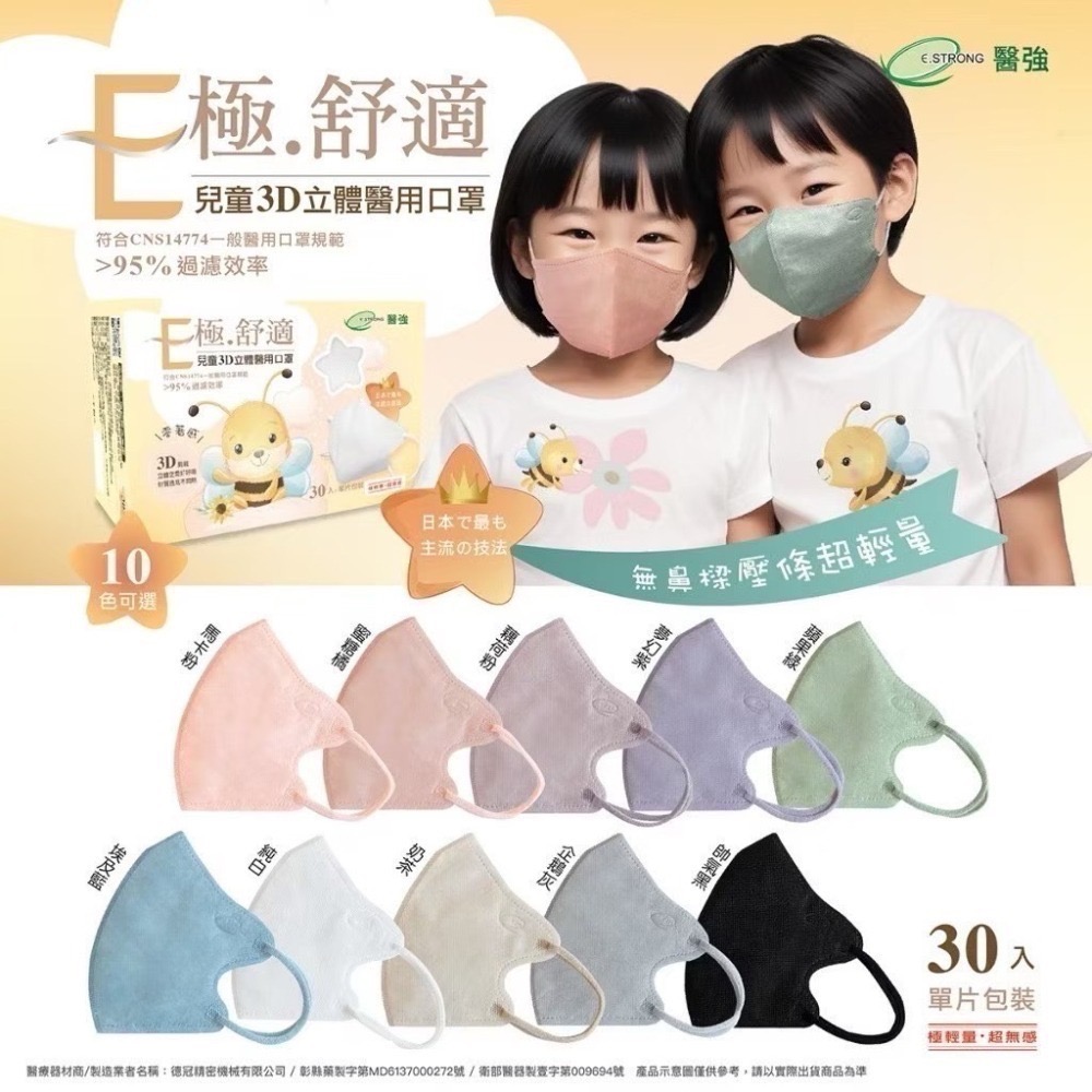 【限時購】3盒組免運【醫強】3D立體醫用口罩 成人 / 兒童醫用口 夏日透氣款 極舒適系列 美顏V臉-細節圖3