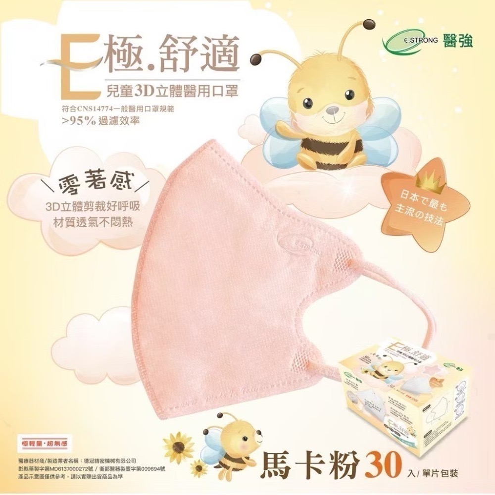 【限時購】3盒組免運【醫強】3D立體醫用口罩 成人 / 兒童醫用口 夏日透氣款 極舒適系列 美顏V臉-規格圖11