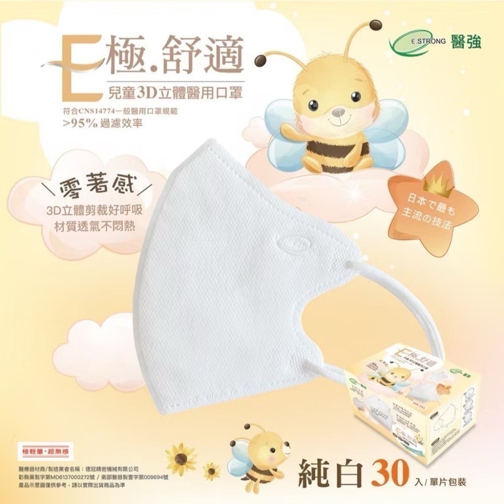 【限時購】3盒組免運【醫強】3D立體醫用口罩 成人 / 兒童醫用口 夏日透氣款 極舒適系列 美顏V臉-規格圖11