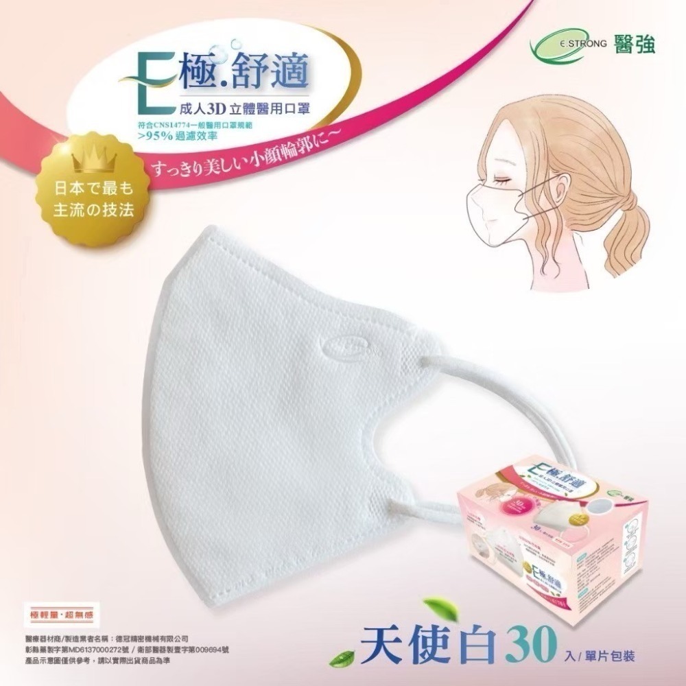 【7-ELEVEN門市團購】3盒組免運【醫強】3D立體醫用口罩 成人 / 兒童醫用口 夏日透氣款 極舒適系列 美顏V臉-規格圖11