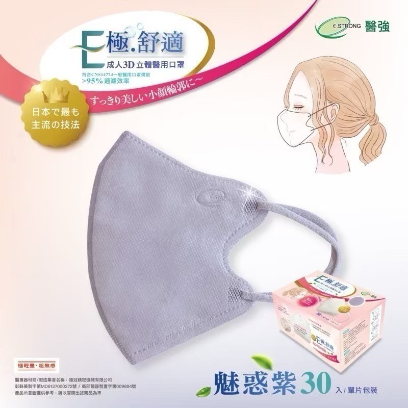 【7-ELEVEN門市團購】3盒組免運【醫強】3D立體醫用口罩 成人 / 兒童醫用口 夏日透氣款 極舒適系列 美顏V臉-規格圖11