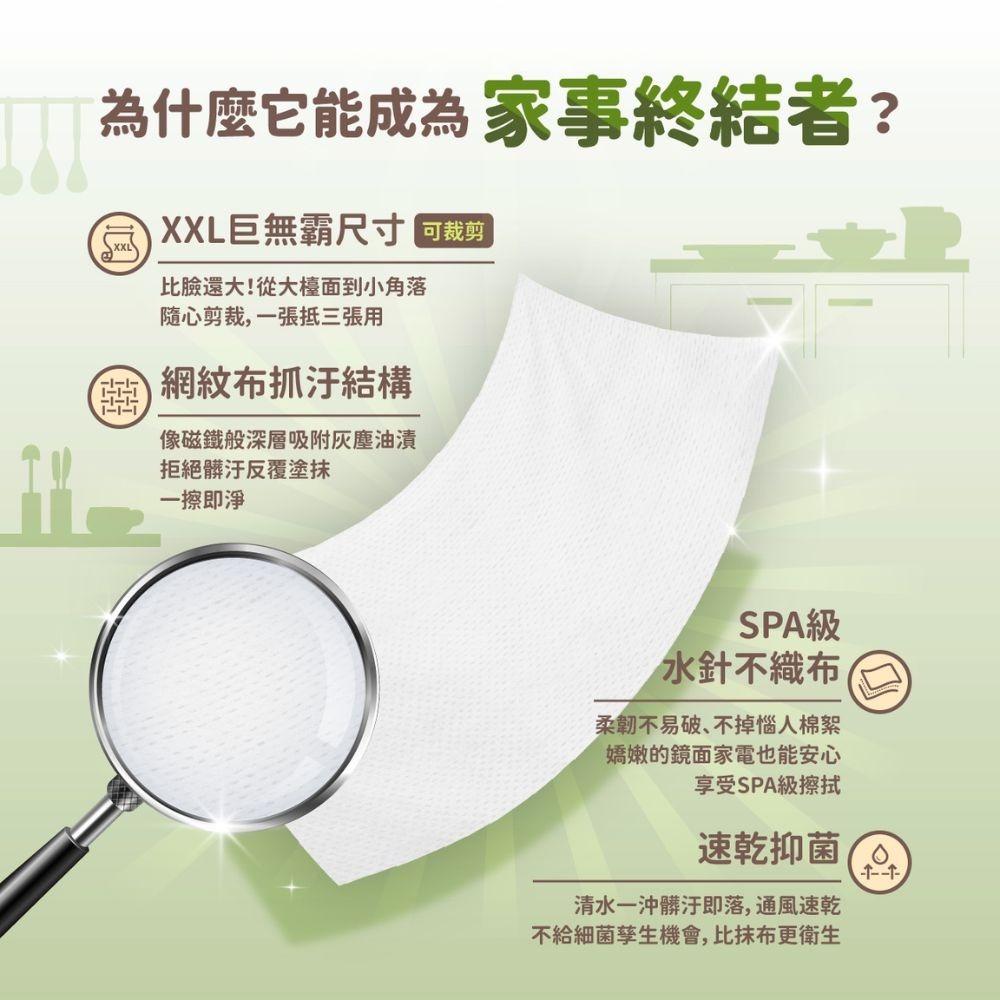 省荷包市集【KESPOL克司博】抹布 擦拭布 全能萬用巾 乾濕兩用 家居清潔 40抽/包-細節圖5