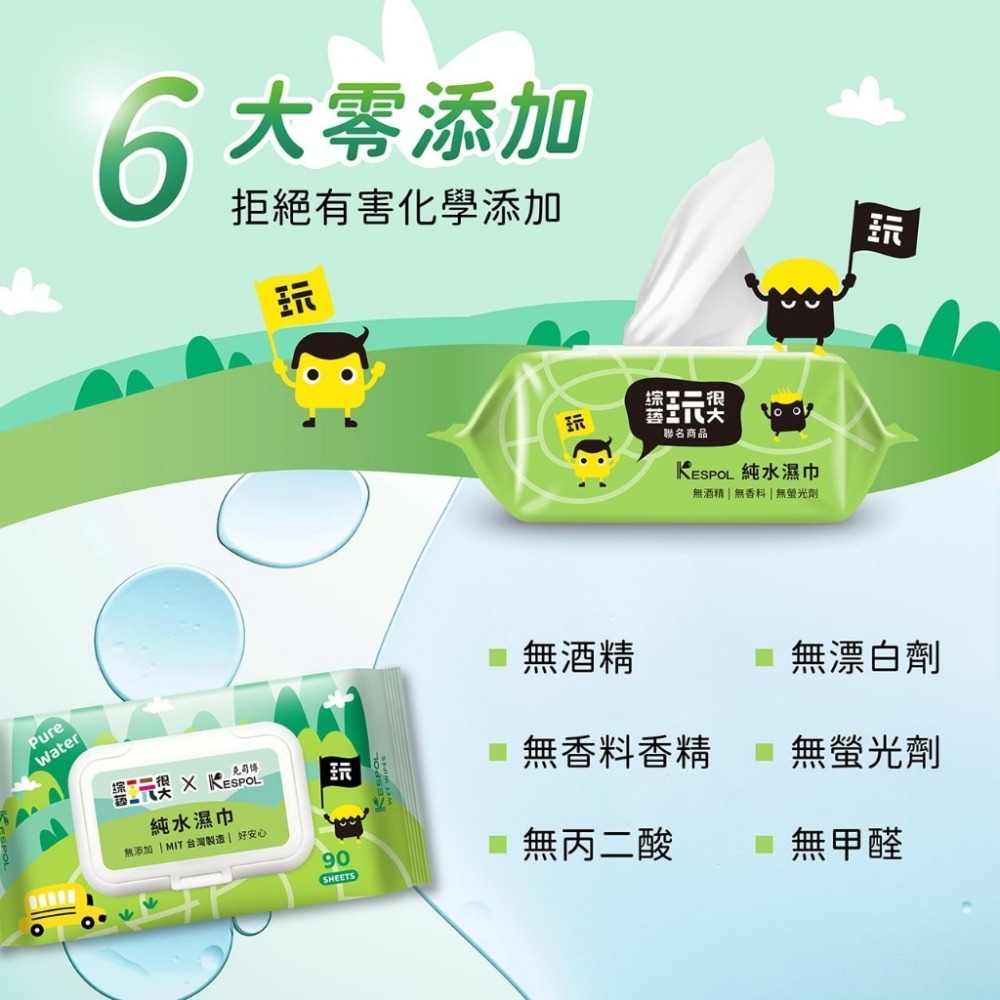 省荷包市集【綜藝玩很大×克司博】純水濕巾 單包 掀蓋設計 溫和親膚 台灣製 90抽/包-細節圖4