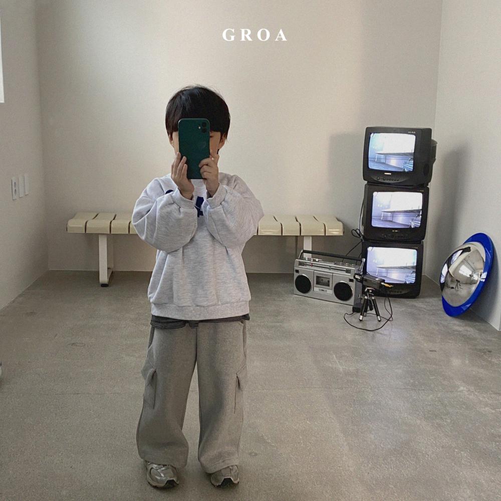 韓國代購-Groa 口袋工裝寬褲 棉褲 韓貨 大口袋 休閒 正韓 中性 個性 男童 女童 小童 大童 韓國童裝-細節圖6